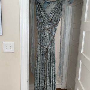 Zombie Goddess/Medusa Costume-Grey/Green XL